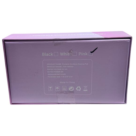 Portable Cordless Heating Pad Pink – USB Rechargeable, 3 Heat Settings Bilitok - Picture 8 of 9